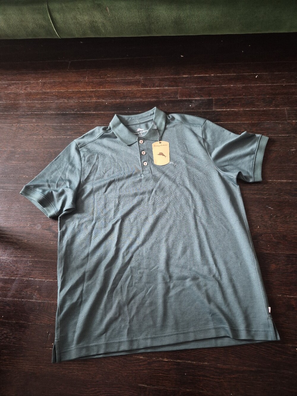 Tommy Bahama Dark Jasper Mens Polo Size Large Logo Casual Golf Cotton Blend
